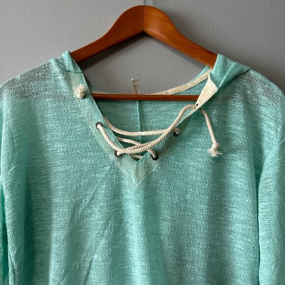 Womens Size M Sea Green Beach Vibes Shirt - Picture 2 of 6